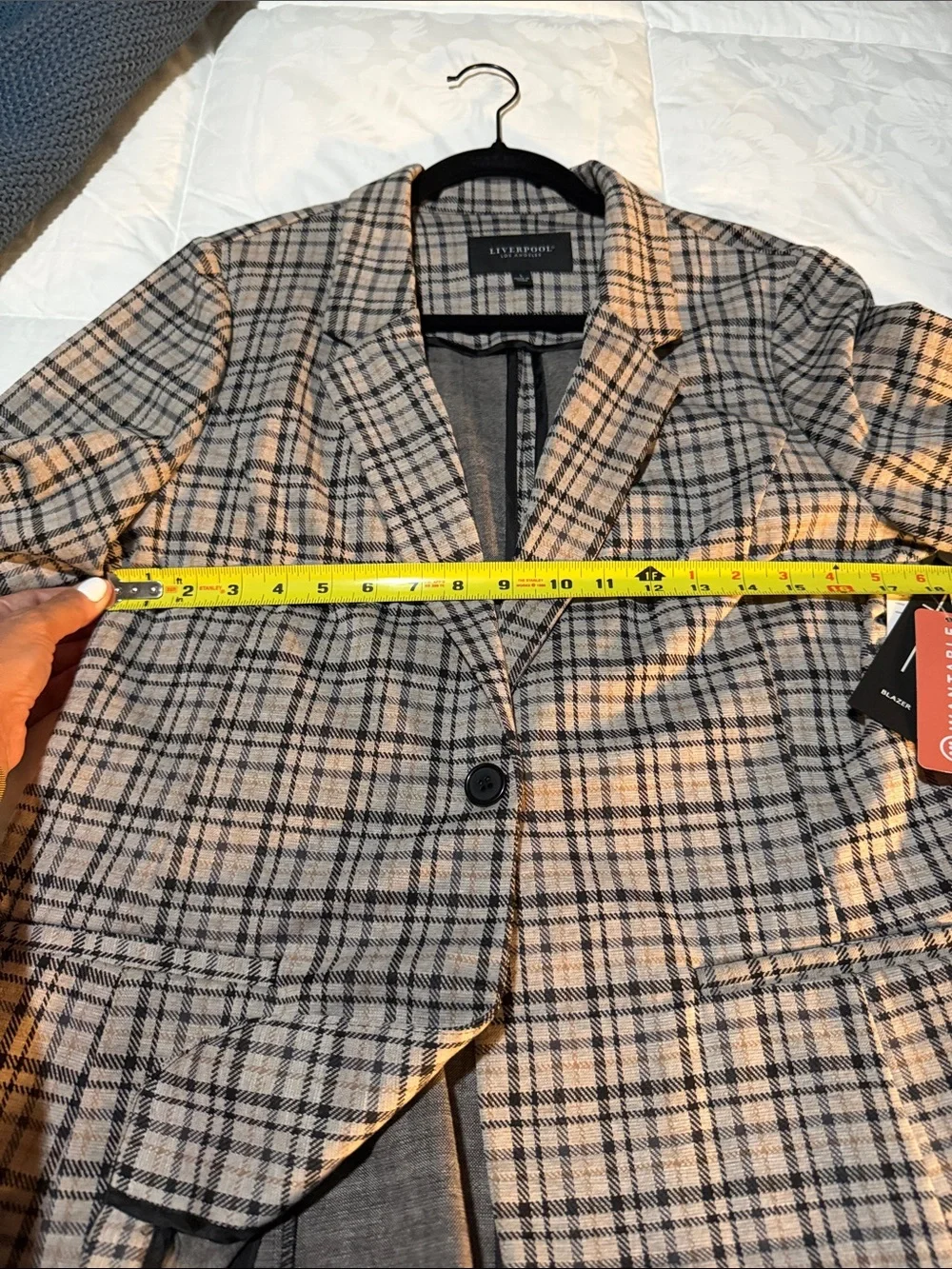 Liverpool Beige and Black Plaid Blazer